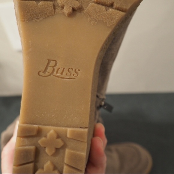 Bass sz 8.5 Eden tall stone micro suede wedge heel boots - Picture 16 of 16